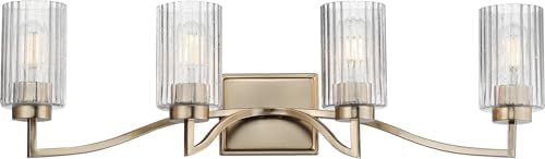 Maxim Lighting 21374CRSCH Rigata 4-Light Bath Vanity, Satin Champagne