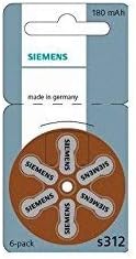 Siemens S312 Hearing Aid Batteries 6 170 mAh Batteries Pack of 10