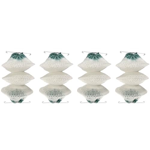 Lizusidtsy 4 Pack Gas Lantern Mantles Bulk Accordion Shape 95 Clip On, Green & white