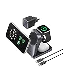 Praticité 3-en-1 : Chargez simultanément votre iPhone, votre Apple Watch et vos AirPods. Fait également office de support, pour un visionnage facile en toute circonstance. Pour atteindre la puissance de sortie de 25 W, un adaptateur 45 W ou plus est nécessaire.