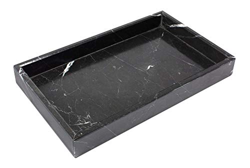 LUHOM LUJOSO HOGAR MEXICO Marmor-Tablett rechteckig I Monterrey Schwarz I Deko-Schale I Dekotablett für Badezimmer & Wohnzimmer I Organizer aus hochwertigem Naturmarmor Cover