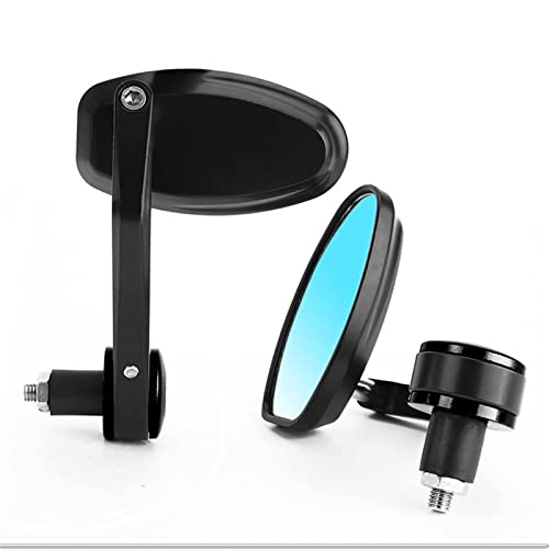 Miroir guidon moto anti-reflet bleu ovale pour rouler de nuit