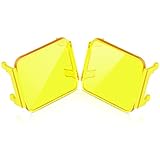 Auxbeam 3 inch Amber LED Cube Light Covers 2PCS Protective Polycarbonate Light Bar Covers Yellow for LED Pods Square Offroad Lights Driving Fog Lights Lens Covers