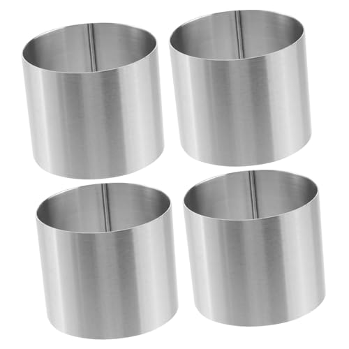 TIDTALEO 8pcs Stainless Steel Mousse Molds Baking Tools for Cakes Cookies and Pastry Reusable and Easy to Baking Molds for Dessert Making