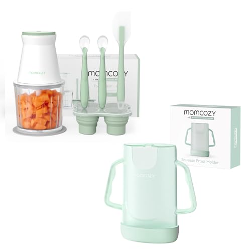 Image of Momcozy Baby Food Maker & Momcozy Squeeze Pouch Holder for Food Pouches and Drink Boxes Set