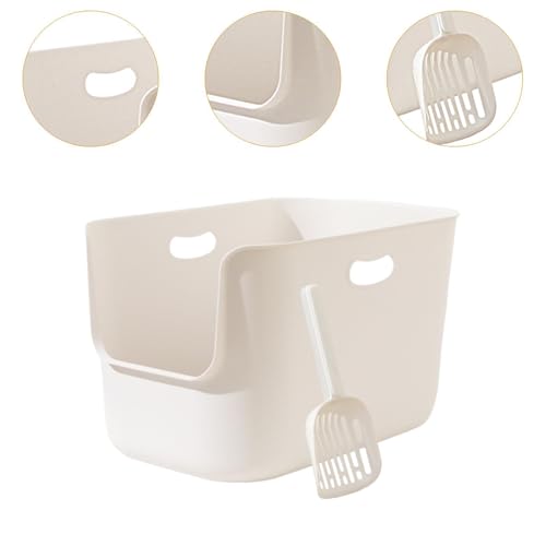 Bac à litière pour chat XL résistant boîte hygiénique bords surélevés - 4
