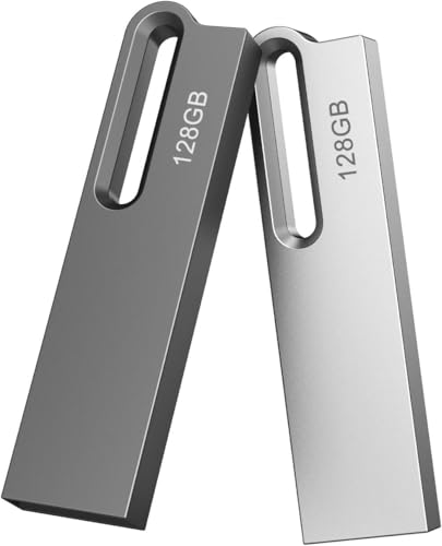 JOIOT 128GB USB Stick USB 3.0 Flash Drive Mini USB Memory Stick High Speed Thumb Drive Pen Drive Memory Flash Drive for Phone Laptop，Black+Silver