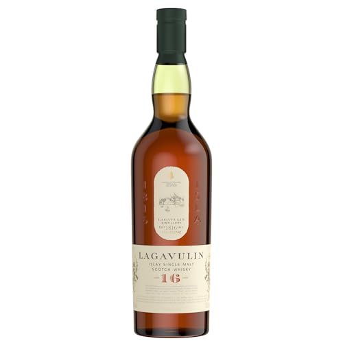 Lagavulin 16 Year Old Islay Single Malt Scotch Whisky | 43% vol | 70cl | Smoky & Intense | Peat-Rich | Sweet & Salty Single Malt | Aged in Oak Casks | Perfect for Whisky Lovers | with Gift Box