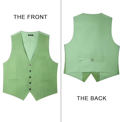 Image of Enlision Men's Suit Vest Business Formal Dress Waistcoat Solid Color Vest for Suit or Tuxedo