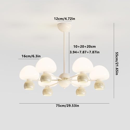 Lustre suspendu moderne blanc LED à hauteur réglable et intensité variable - 8