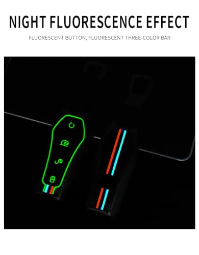 Coque de clé lumineuse BYD anti-choc protège boîtier silicone 4 boutons