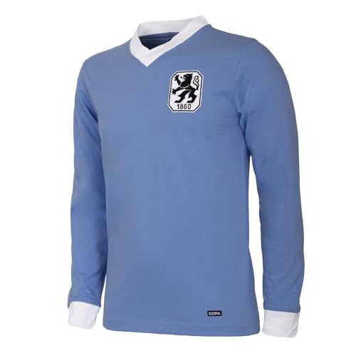 COPA - Retro Fußballtrikot Herren - TSV 1860 München 1965/66 - Blau - Langarm - Größe XL
