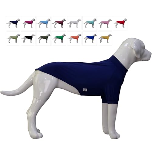 LoveLongLong Spring Summer Cooling Dog T-Shirt with UV Protection and Moisture-Wicking Fabric Blank Color Navy Blue S