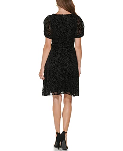 Image of DKNY Womens Sleeveless Faux Wrap Midi Dress