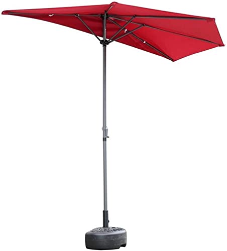 CRBUDY Sombrillas portátiles 2,7 m Balcón Patio Medio Parasol con manivela, Paraguas Circular semicircular para terraza pequeña al Aire Libre Jardín