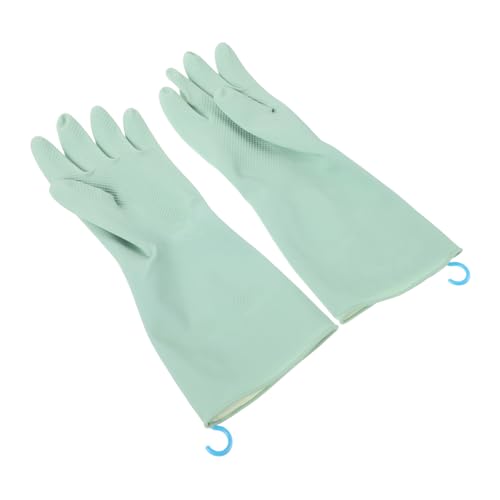 SAFIGLE Guantes Lavavajillas Reutilizables Resistentes al Agua para Cocina Superficie Antideslizante Texturizada Protección Multipropósito para Limpieza Color Verde Menta con Gancho