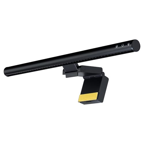 Image of Quantum LED Computer Monitor Lamp Screen Light Bar in Black with 6ft USB-A Plug-in Cord, Dimmable and 5-CCT Selectable Touch Controls