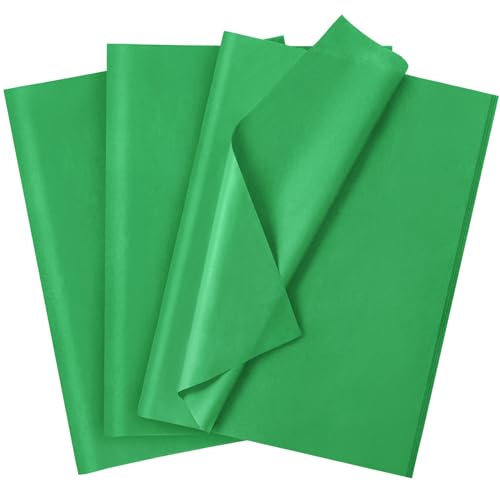 Image of 120 Sheets 20 inchX14 inch Green Tissue Paper for Gift Bags Wrapping, Art Tissue Paper Bulk for Weddings Birthday Party Crafts Decoration