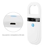 Agatige Haustier ID Lesegerät, Wiederaufladbarer Chipleser Haustier Chip ID Scanner Chiplesegerät für Hunde Mikrochip-Scanner Pet Tag Display für ISO 11784/11785, FDX-B und EMID