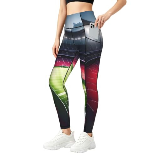 Pantalones de yoga para correr con bolsillos leggings deportivos de fútbol informales