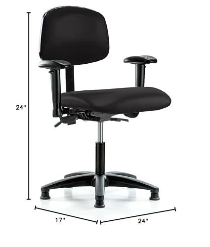 Image of Perch Task Chair, Stationary, Desk Height 18 inch-23 inch, Black Vinyl