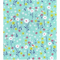 Tissu en polycoton imprimé au mètre SONGFLOWERS menthe coupon 5 m loisirs