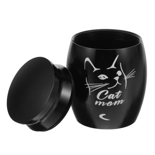 VANZACK ペット壷 ケージ 鎖 ペットの骨壷 キャリア ペットの思い出の犬 猫の記念碑 装飾壷 犬の灰のためのペット骨壷 ペットの火葬骨壷 記念品壷 猫の遺骨壺 骨壷大人用 合金 Black