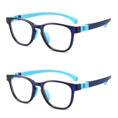Vbeijll Blue Light Glasses for Kids, Anti Glare Eyestrain UV, TV Phone Children Silicone Safety Eyewear for Boys Girls Age 3-12