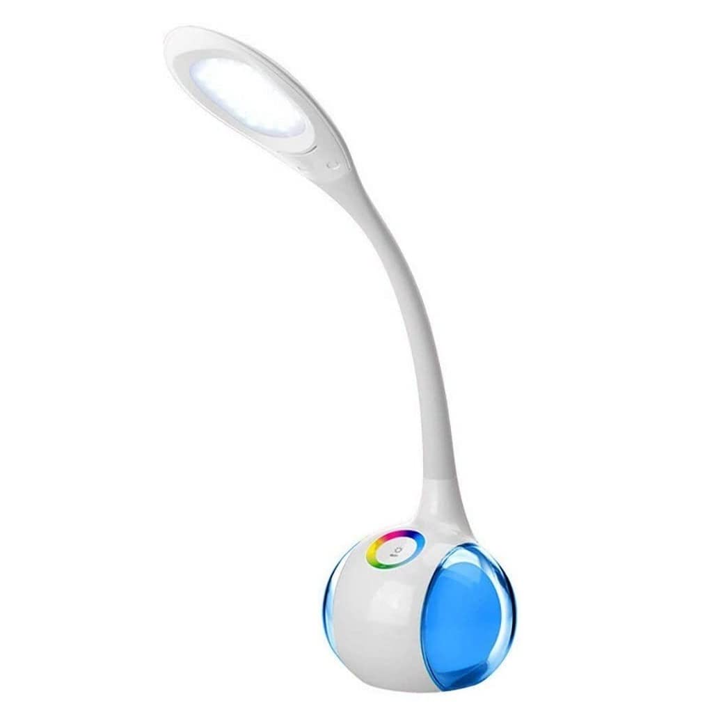 Hogar Lampara Escritorio Lámpara De Escritorio Con Protección Para Los Ojos, Decoración De Dormitorio, Luces De Ambiente, Bola De Color Led, Tobogán Táctil, Lámpara De Mesa Colorida Flexo Escritorio
