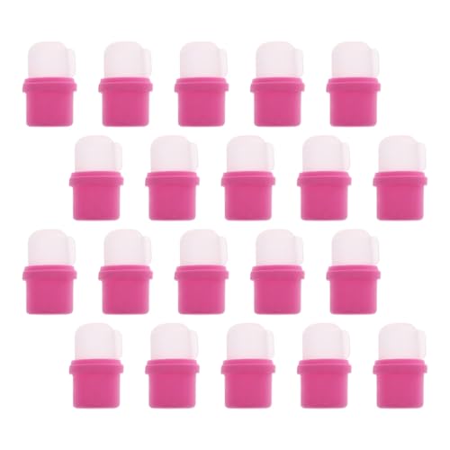 IMIKEYA 20 Fundas Quitauñas para Remojo Doméstico Prácticas Tapas para Uñas Material Plástico Resistente Color Rosa Ideales para Manicura Cuidado de Cutículas y Cambio Fácil de