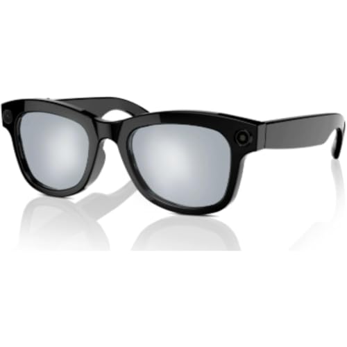 男女兼用のスマートグラス(メガネ)で、大規模 AI モデル搭載によるリアルタイム翻訳機能を備え シルバーモデルは 500W 画素の型カメラを搭載。UV 変色レンズ付きでアプリ操作可能で、付属ケースは 10 回使用可能な製品ディアローリング (500W 画素