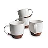 Mora Ceramic Large Latte Mug Set of 4, 16oz - Microwavable, Porcelain Coffee Cups With Big Handle - Modern, Boho, Unique Style For Any Kitchen. Microwave Safe Stoneware - Vanilla White Mora Ceramic Large Latte Mug Set of 4, 16oz - Microwavable, Porcelain Coffee Cups With Big Handle - Modern, Boho, Unique Style For Any Kitchen. Microwave Safe Stoneware - Vanilla White