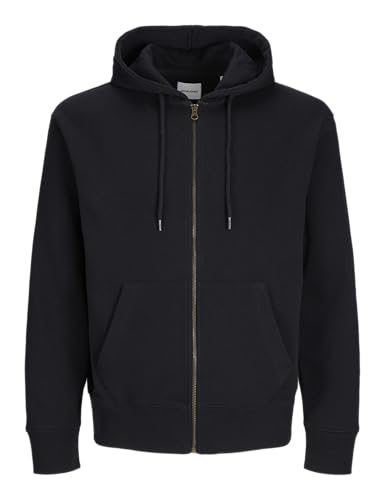 JACK & JONES Jjecharge Sweat Zip Hood Noos Sudadera, Negro, M Hombre, Negro, M