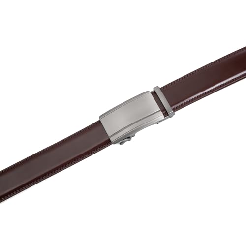 Image of Founders & C Men's Ratchet Belt 1 3 /8 inch,Leather Dress Belt Adjustable with Click Sliding Buckle Trim to Exact Fit