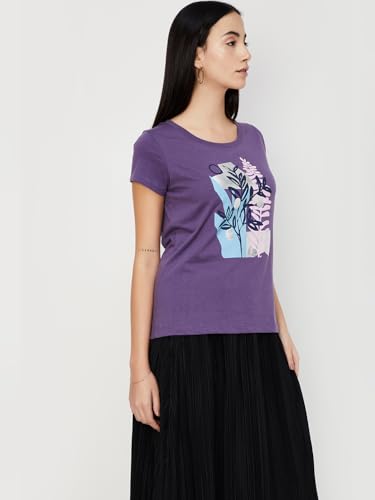 Image of Max Women's Cotton Regular Fit Graphic Printed T-Shirt - Pack of 2