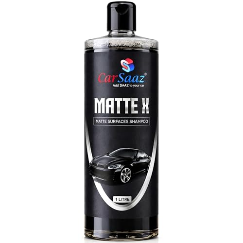 Image of CAR SAAZ Matte X Car & Bike Matte Wash Shampoo (1 Ltr) | Shampoo for Matte Painted Cars, Bikes | Safe for Matte Paint & Wraps | Wash & Shine | Protective, pH Neutral, Super Suds, Highly Effective