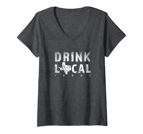 Femme Drink Local Texas Craft Beer TX Breweries Cadeau souvenir T-Shirt avec Col en V