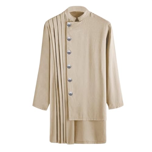 FASLOLSDP Vestidos musulmanes para hombres Ropa musulmana para hombres,ropa de hombre islámica tóbal árabe oración juramento ropa tóbe árabe étnico maxi vestido musulmán regalos, caqui, L