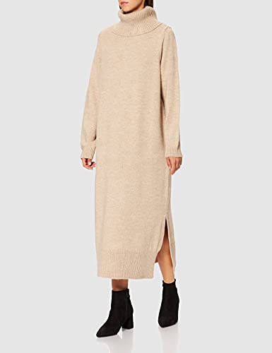 Only Onlbrandie L/S Roll Neck Dress Knt Noos Vestito, Pumice Stone/Dettagli: W. Melange, M Donna - 2