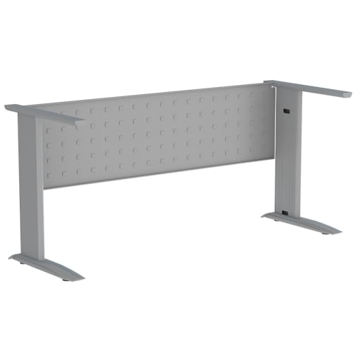 Stazion 1010 Frame and Leg by Mahmayi - Tough and Contemporary Metal Table Frame with Square Embossed Front Panel and Aluminium Built - 72.5cms x 112cms x 56cms (Stazion 1010)