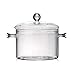 Yumira Faitout en verre borosilicaté transparent avec couvercle pour cuisinière à gaz, congélateur, micro-ondes et four, passe au lave-vaisselle