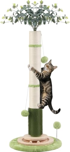 FJJRTWDG Practical Hemp Rope Cat Gripper Post, Artificial Pet Gripper Post, Suitable for Indoor Pets Suitable for Indoor Pets(Green-45inch)