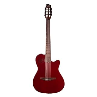 Godin Guitare électrique à corps creux à 6 cordes, droite, rouge aztek (052394) - Les Beatles, Paul McCartney, John Lennon, RIngo Starr, George Harrison