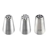 絞り口金 ねじり口金3個セットケーキ表装クッキーローズクリームベーキングDIYツール304ステンレス表装円形花形ステンレスパイプ先端ケーキ装飾品キャンディキャンディ製造用品