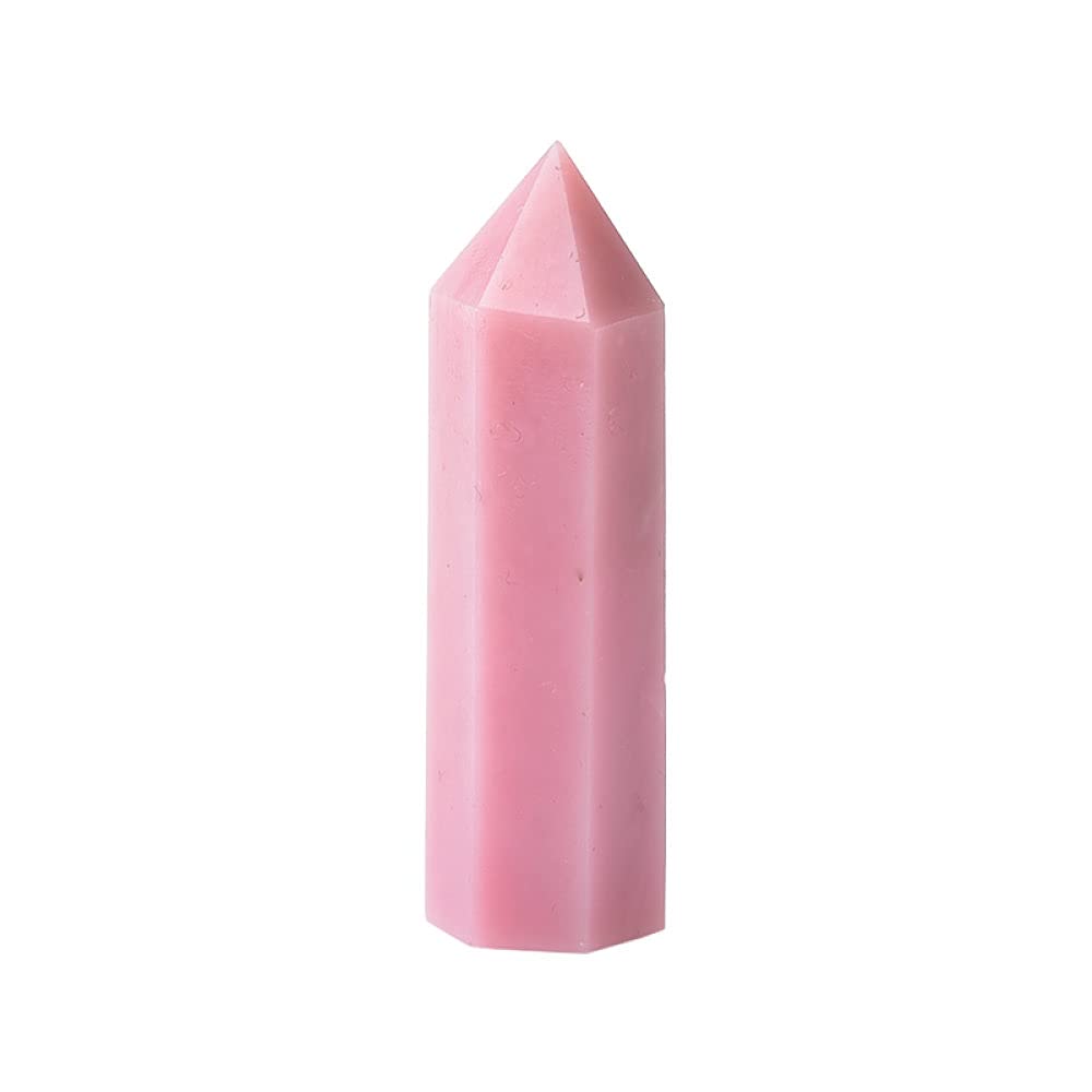 Pointe en opale rose naturelle et quartz poli, cadeau idéal décoration de bureau