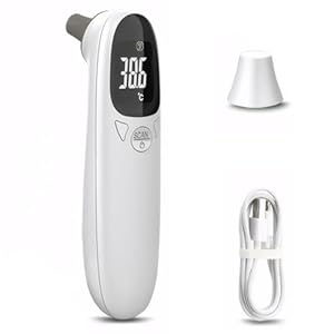 Cat & Dog Thermometer, Rechargeable Pet Ear Thermometer, Accurate 32-42.9℃ Digital Double Mode Design Temperatures Monitor for Dog, Cat, Pig, Sheep & More