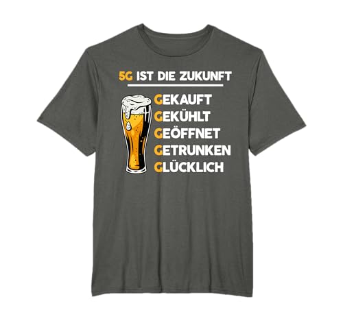 Lustige Bier Party Sprüche 5G ist die Zukunft Biertrinker Bierliebhaber T-Shirt Schwarz Klein Unisex Klassische Pa ...