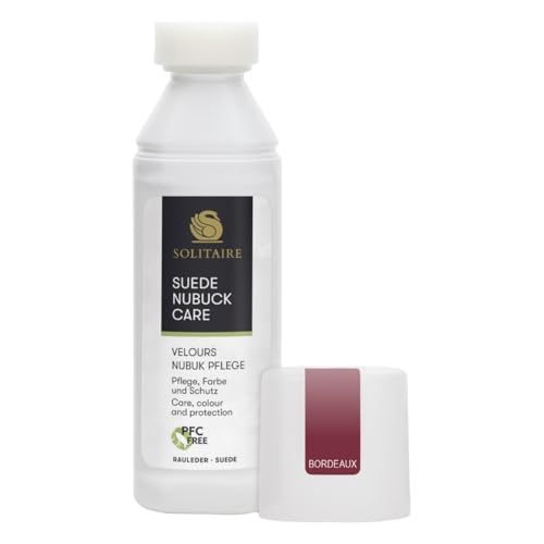 Velours Nubuk Pflege, 75 ml, Farbauffrischung, Lederpflege und Imprägnierung Farbaktivierung von Schuhen aus Willdleder, Rauleder, Veloursleder, Nubukleder und Textilien | Farbe: Bordeaux