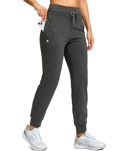 G Gradual Women's Fleece Lined Joggers 28"/30"/32" High Waisted Sweatpants Water Resistant Thermal Warm Pants Zipper Pockets