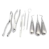 8 PCS BASIC DENTAL EXTRACTING EXTRACTION FORCEPS ELEVATORS SET KIT